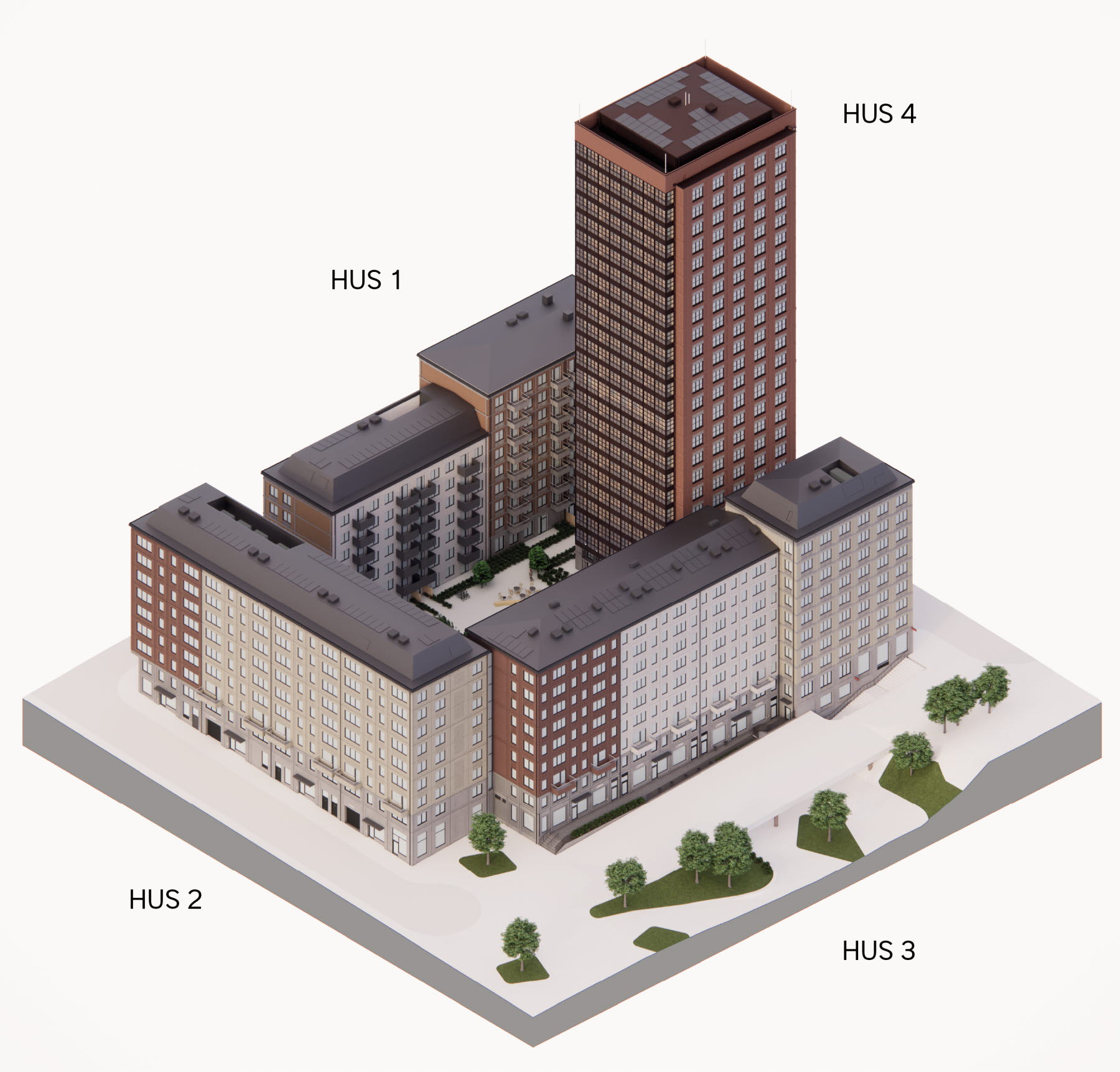 Årstaberg fyra huskroppar