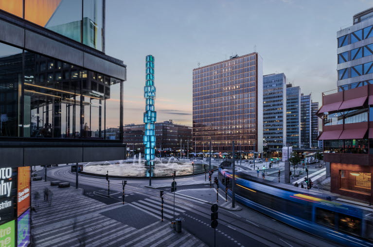 Skymningsbild Sergels Torg